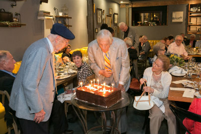 Elderly man celebrating his birthday