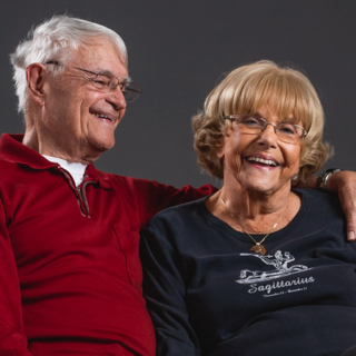 Smiling older couple