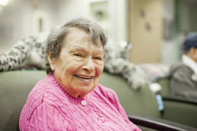 Elderly woman smiling