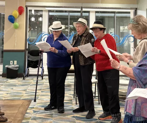Purim reading at Fountainview Gonda Westside