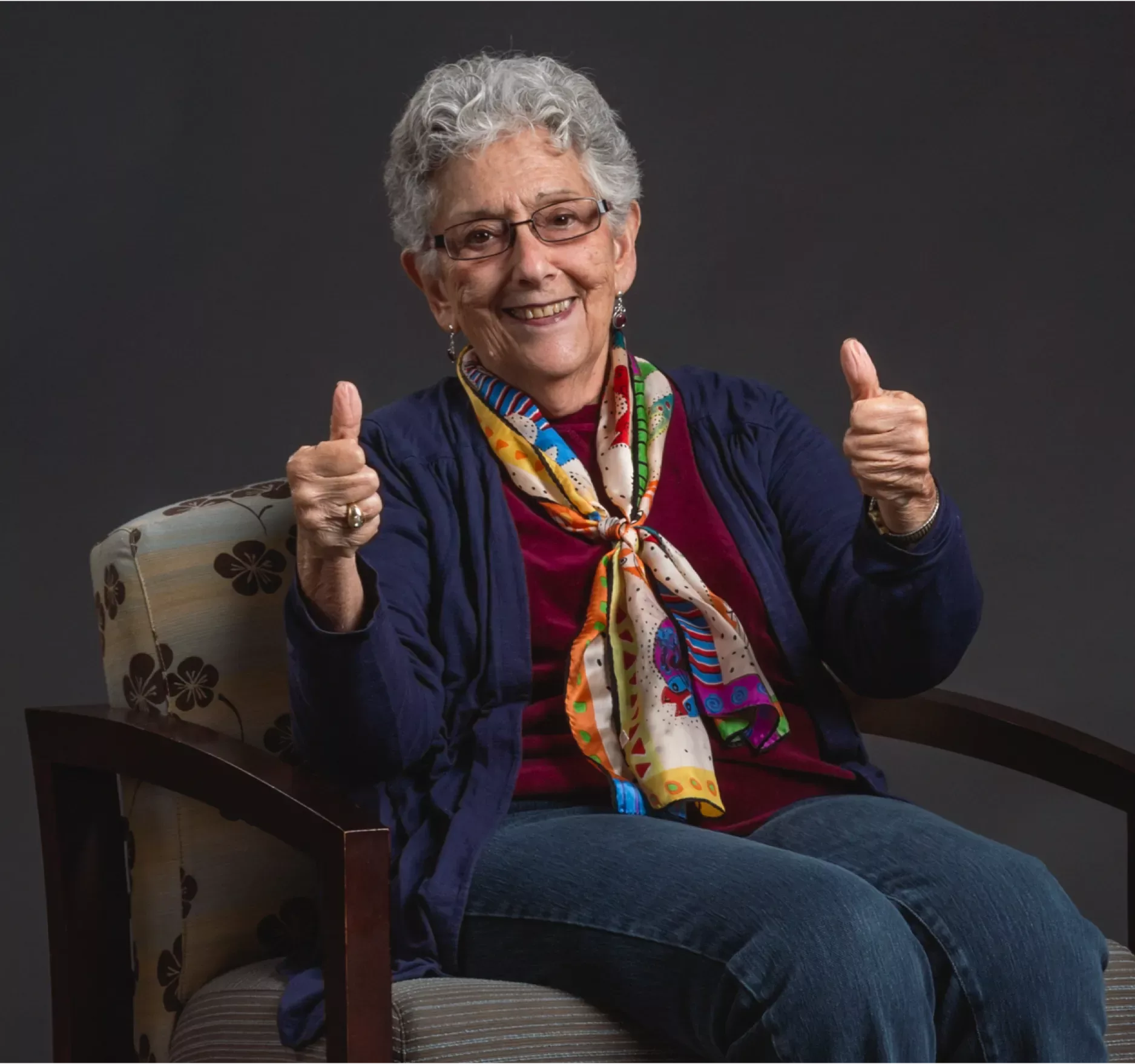 Woman giving thumbs up