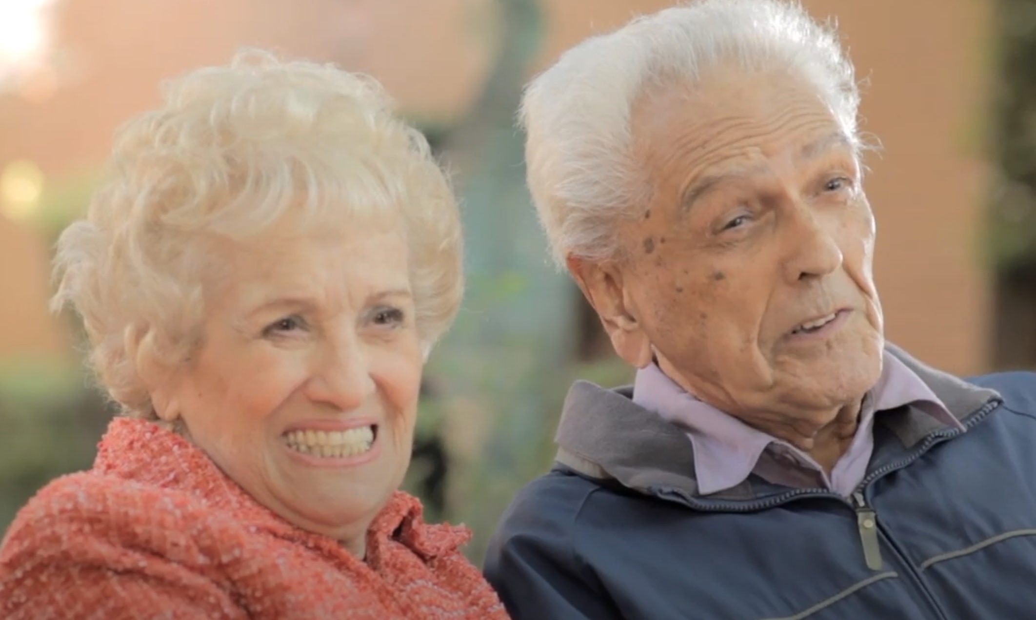 Smiling older couple